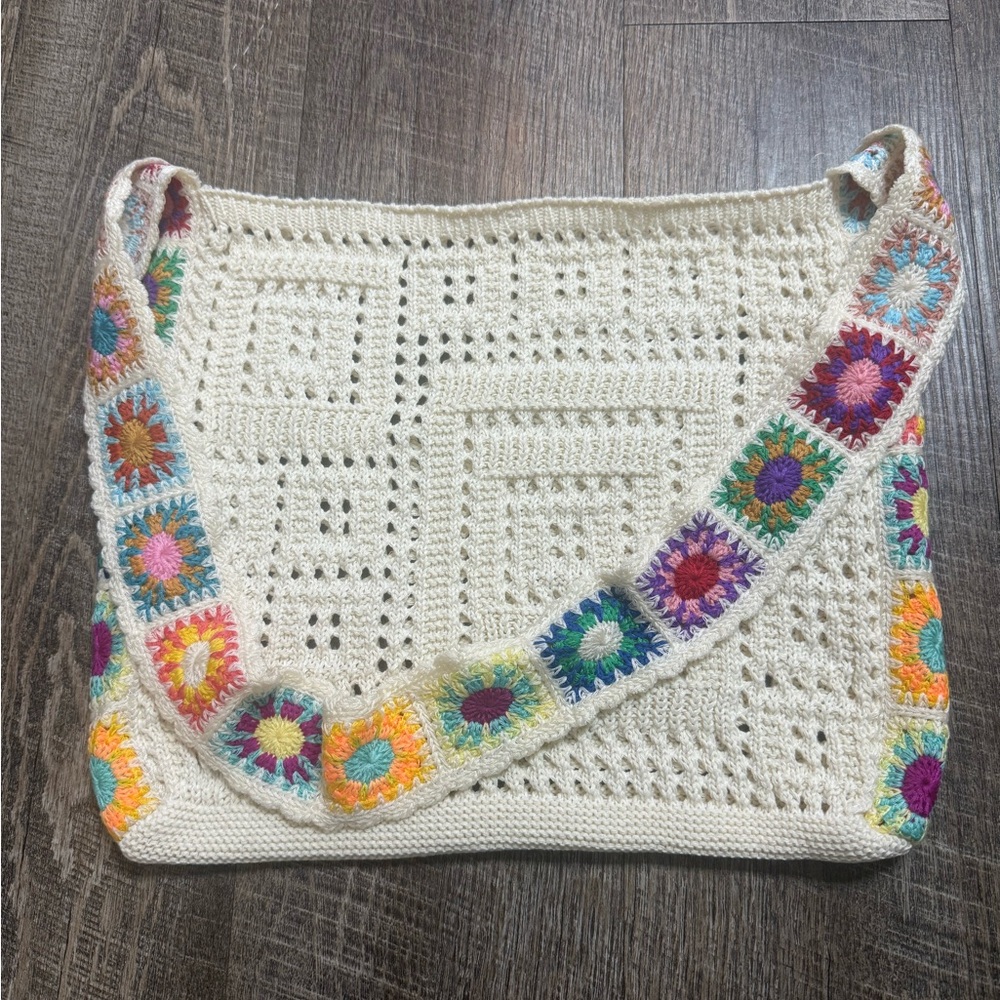 Black Crochet Shoulder Bag - Picture 5 of 7